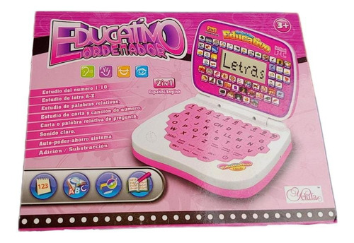 Computadora Educativa Para Niños Español/ Inglés Computadora Rosa