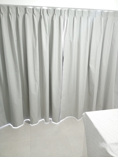 Cortina Black Out %100 Para Barral 2 Paños 280 X 240 Gris Claro
