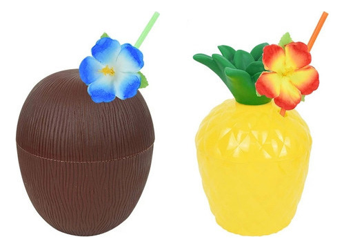 Ee Vasos Hawaianos For Fiestas Y Piña, 12 Unidades, Lu