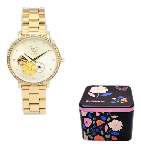 Reloj Mujer Análogo Lady G-force Quartz Acero + Estuche Lujo