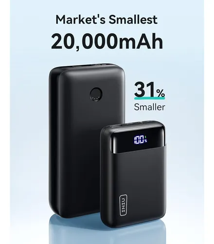 Power Bank Portatil Iniu 20,000mah 22.5w Usb-c (p51-e2)
