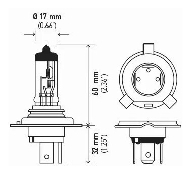 Imagem 3 de 9 de Lampada H4 12v 60/55w Original Hella Bi-iodo
