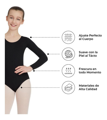 Imagen 4 de 5 de Leotardo Manga Larga Mujer Unitalla Seamless Sin Costuras