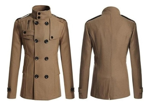 Gabardina De Doble Botón For Hombre, Abrigo