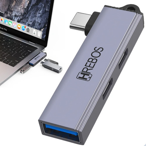 Adaptador Otg Hub 3 In 1 Duplo Usb C Tipo C Usb 3.0 Notebook