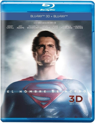 El Hombre De Acero | Blu Ray 3d + Dvd + Dig Película Nueva