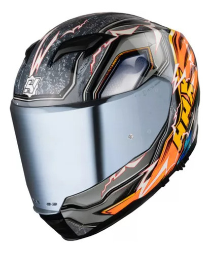 Casco Force Thunder Rosa/gris Brillante Hax