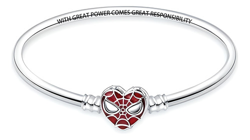 Pulsera/bangle Plata S925 Spiderman Compatible Pandora/charm