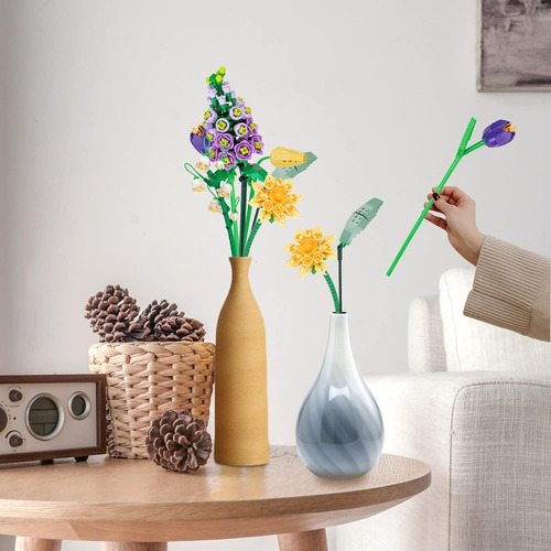 Kit De Constructución De Ramo De Flores, 634 Piezas De Bloqu