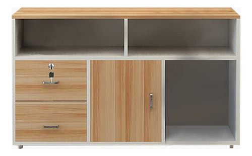 Muebles Archivero De Madera Tamano Oficio 2 Gavetas Puerta Marrón