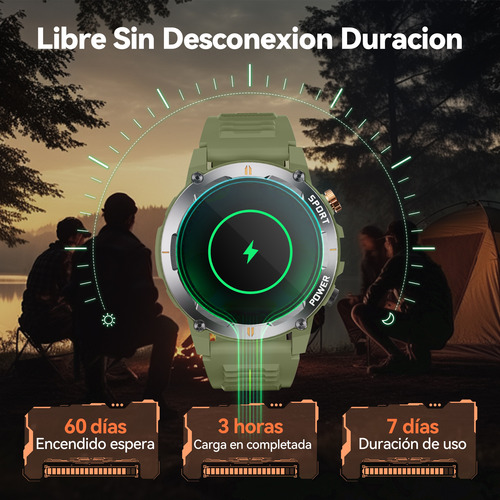 J300 Smartwatch Deportivo - 100+ Modos De Deporte, 7 Días De Batería, Ip68 Impermeable, Monitoreo De Salud & Llamadas Bluetooth Para Aventureros