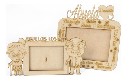 Imagen 3 de 6 de Portarretrato Día De Los Abuelos+ Llavero De Regalo Personal