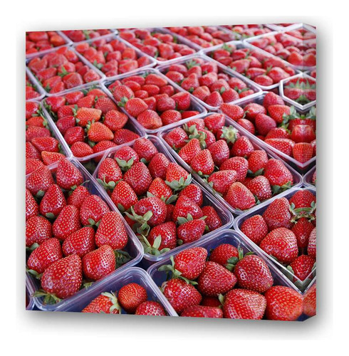 Cuadro 20x20cm Frutillas Strawberry Fruta Delicia Roja P4