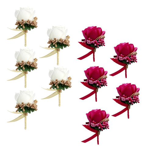 10pcs Wedding Boutonniere Artificial Pe Ramilletes Para