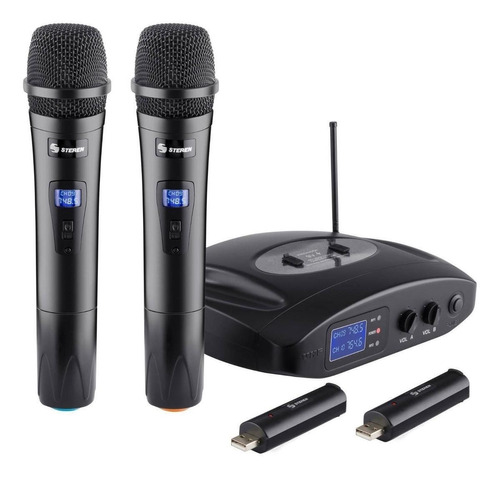 Microfonos Inalambricos Con Receptor Steren Eliteline Wr-810