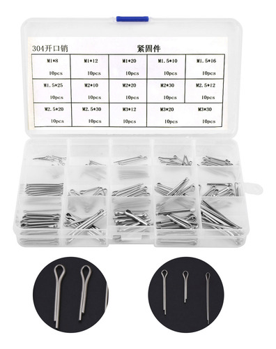 Alfileres Divididos De Acero Inoxidable, 150 Piezas, 15 Tipo