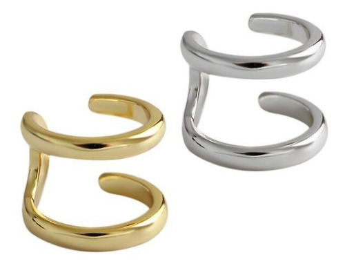 Cuff Doble Gold, Plata 925, Baño Oro 14k