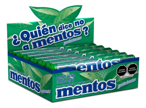 Chupa Chups Mentos Yerbabuena 12 Piezas Rollo Yerba