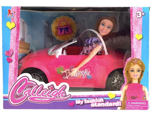 Muñeca Estilo Barbie Con Auto Y Accesorios