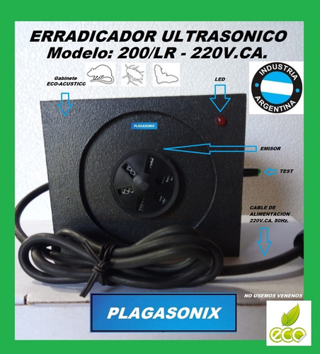Imagen 2 de 9 de Kit 2 Erradicadores Ultrasonicos De Ratas Plagasonix 200/lr Sin Venenos Ventas Por Mayor Y Menor