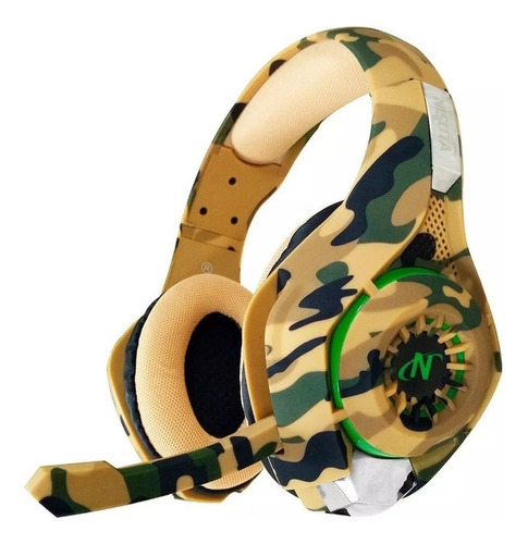 Auricular Gamer Mic Ps4 Xbox One Nisuta Camuflado Ns-aug300c Color Marrón Camuflado