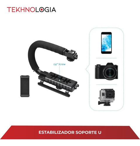 Imagen 3 de 10 de Estabilizador Soporte U P/ Camara Audio Video Celular + Acc