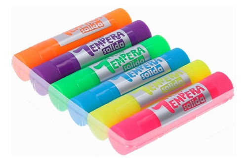Imagen 3 de 8 de Tempera Sifap Solida Fluo Estuche X6