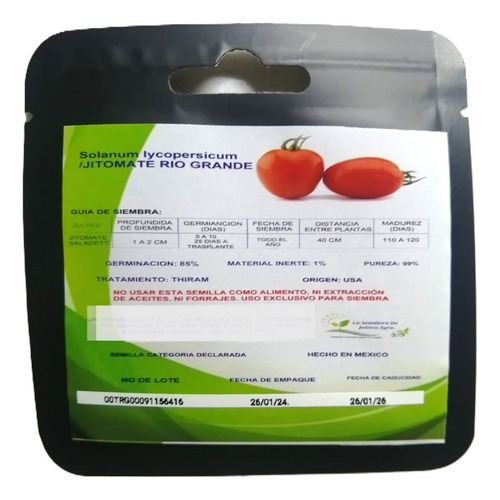 Sobrecito De Jitomate Saladet O Bola Pack 10 Pz La Semillera
