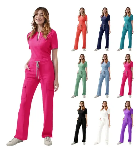 Mujer Pijama Médicas Traje Recto Uniforme Scrub Quirúrgica 