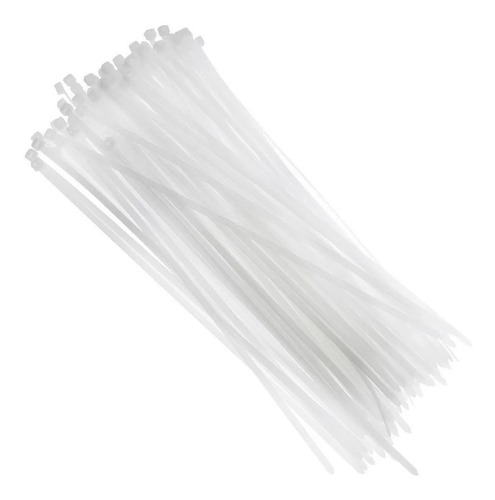 Kit 100 Enforca Gato Abraçadeira Nylon Branca 100 X 2,5 Mm