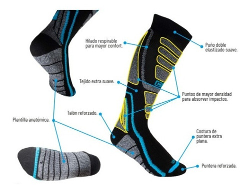 Imagen 2 de 8 de Medias Ski Snowboard Sox Reforzadas Con Protección Térmicas