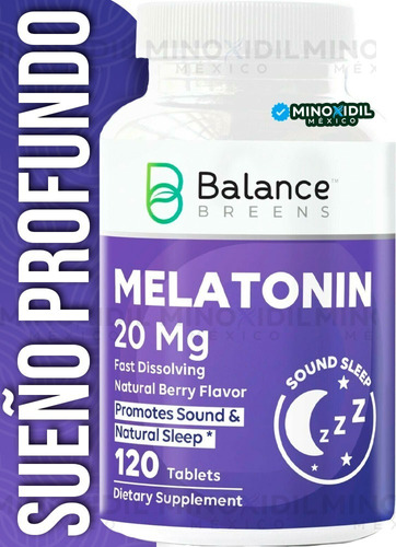 Melatonina 20mg Máxima Potencia 120 Tabletas Acción Rápida