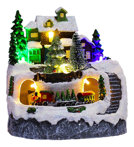 Escena De Nieve De La Casa De Pueblo De Navidad Para La