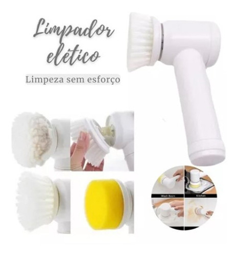 Escova Elétrica Para Limpeza Doméstica - 5 Em 1 