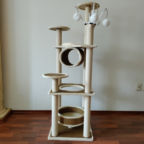 Árbol Trepador Y Rascador Para Gato 140cm De Alto