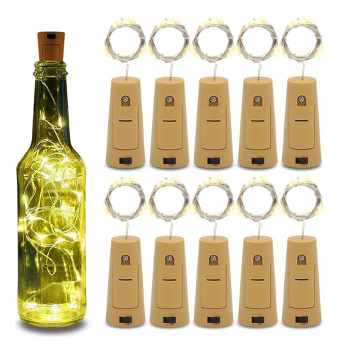 Paquete De 20 Lámparas De Corcho Para Botellas De Vino, Guir