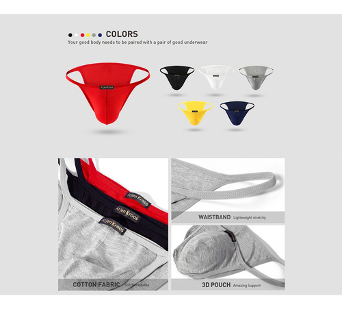 Az. Calzoncillo 3pzs Trusas Sexy Algodón Para Hombre Arjen