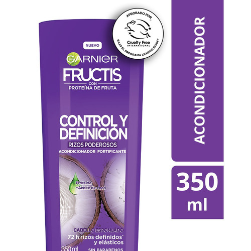Imagen 1 de 5 de Acondicionador Control Y Definición Rizos Poderosos Fructis