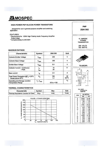 Transistor Pnp 200v 15a 2sa 1302