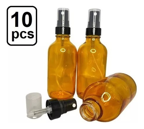 25 Frasco Botella 120 Ml Vidrio Atomizador Spray Naranja