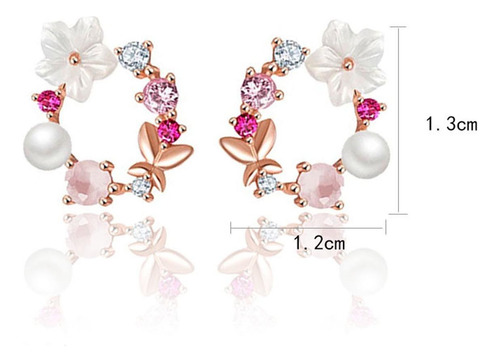 Pendientes B A La Moda Para Mujer Con Forma De Flor Y Perlas