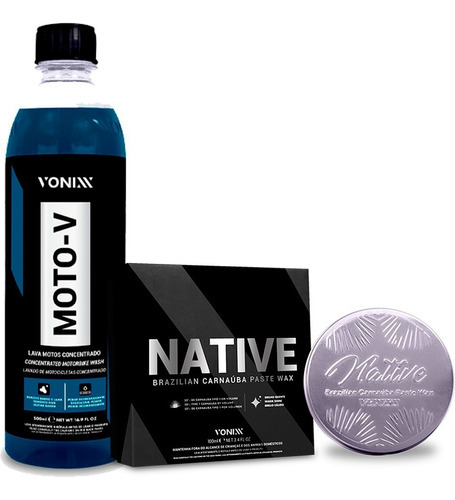 Moto-v Shampoo Lavagem De Moto + Native Paste Wax Vonixx