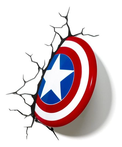 Marvel Comics 3d Capitán América Shield - Lámpara De Pared