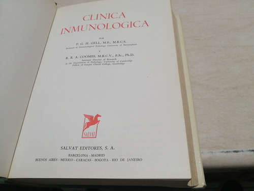 Libro. Clínica Inmunologica. Gell Coombs (Usado)