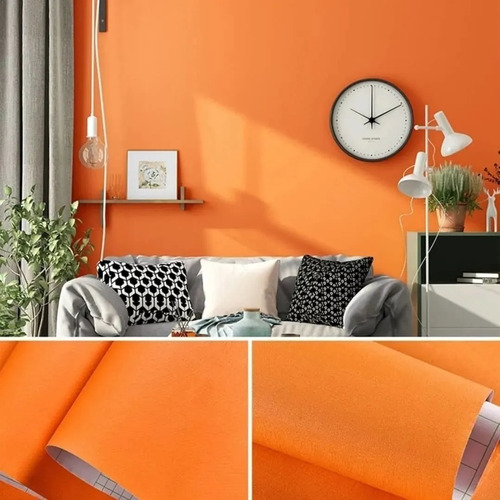 Papel Mural Decorativo Texturizado Naranja 51