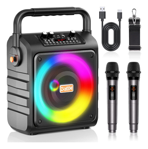 Máquina De Karaoke Con 2 Micrófonos Inalámbricos, Sistema De