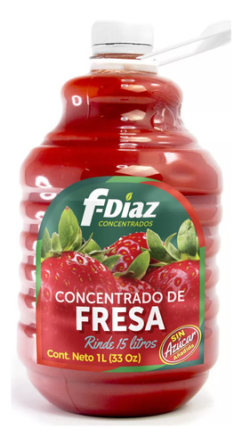 Concentrado De Fresa F-diaz Para Preparar Agua De Fresa 1l
