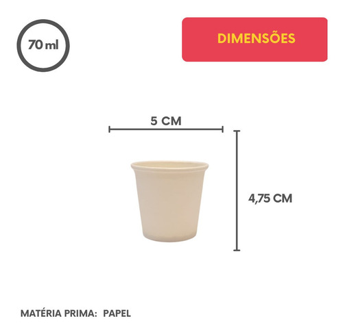 Imagem 2 de 7 de Copinho De Café Papel 70ml Branco - Pacote Com 50und