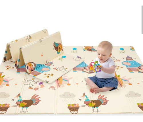 Alfombra Anti Golpes Bebé-niños Plegables Reversible Playmat