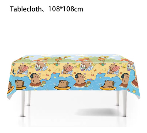 Mantel Capibara Fiesta Mantel Capybara Fiestas Capibara 1pz Multicolor Capibaras Mantel Capibara Fiestas